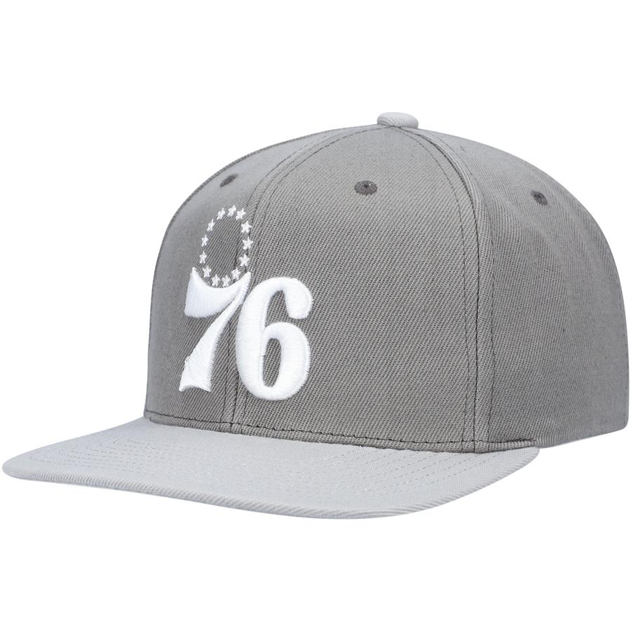 Philadelphia 76ers Mitchell & Ness Cool Snapback Hat - Gray
