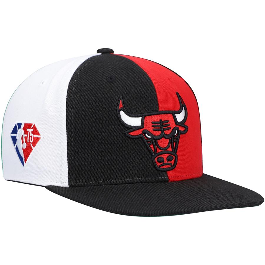 Chicago Bulls Mitchell & Ness NBA 75th Anniversary What The? Snapback Hat - Black
