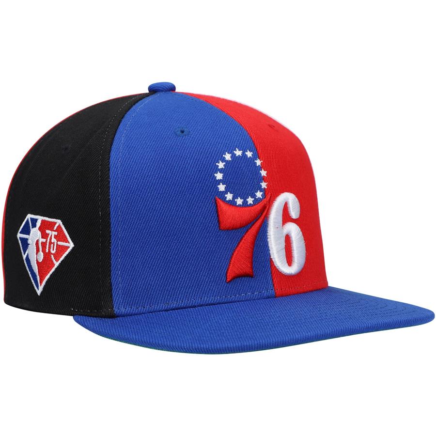 Philadelphia 76ers Mitchell & Ness NBA 75th Anniversary What The? Snapback Hat - Royal