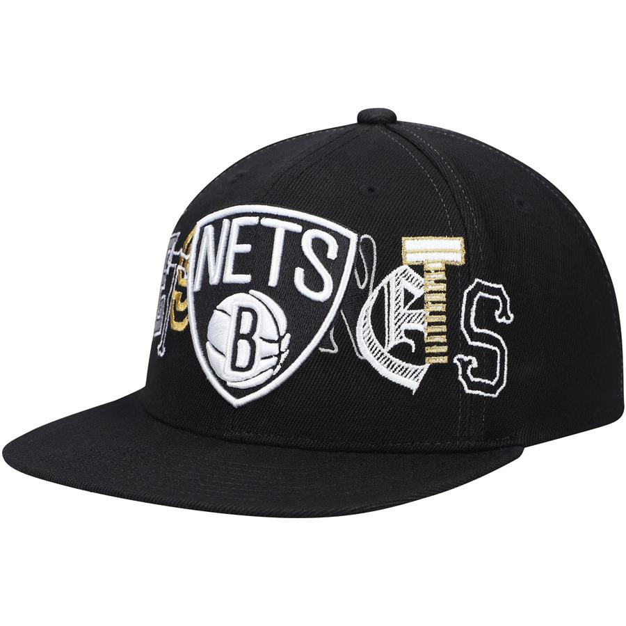 Brooklyn Nets Mitchell & Ness Hype Type Snapback Hat - Black