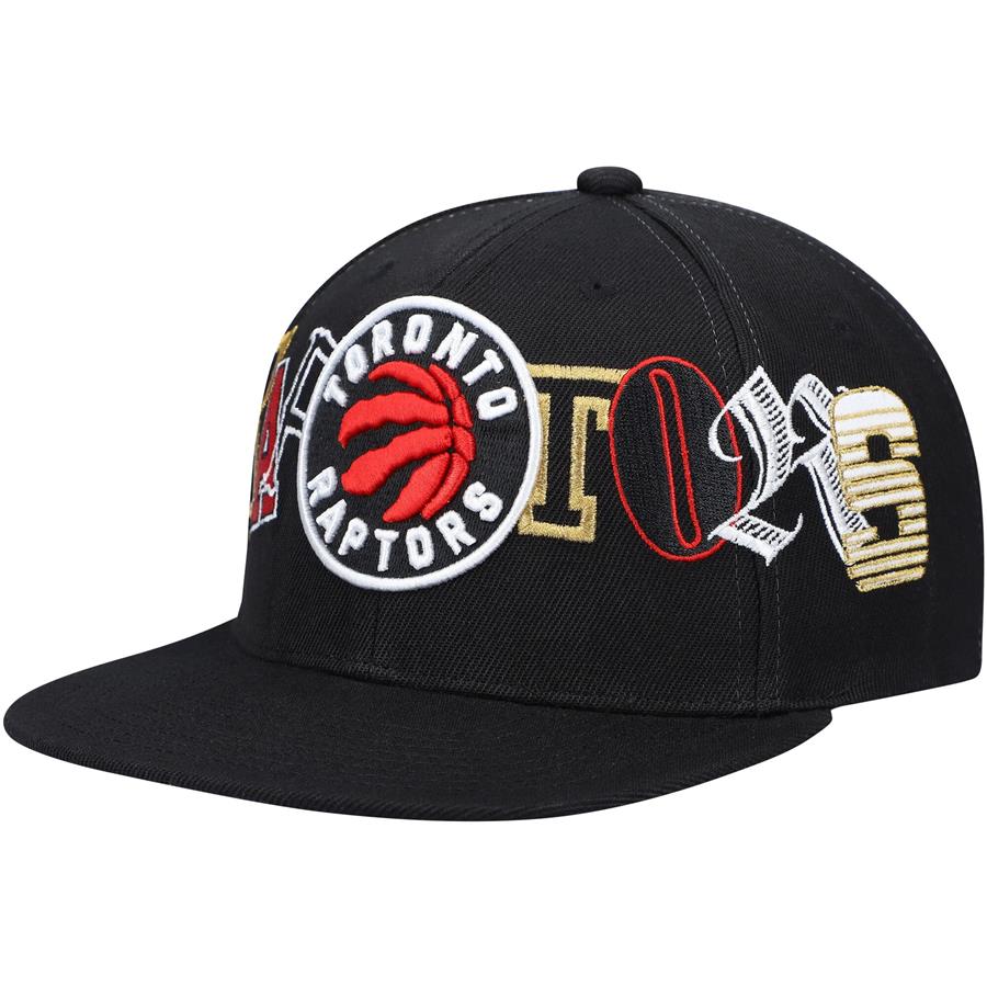 Toronto Raptors Mitchell & Ness Hype Type Snapback Hat - Black