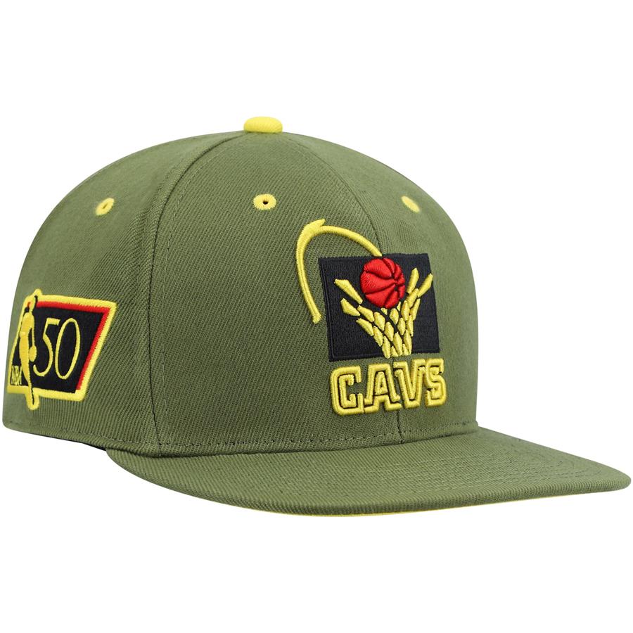 Cleveland Cavaliers Mitchell & Ness x Lids 50th Anniversary Hardwood Classics Dusty Fitted Hat - Olive