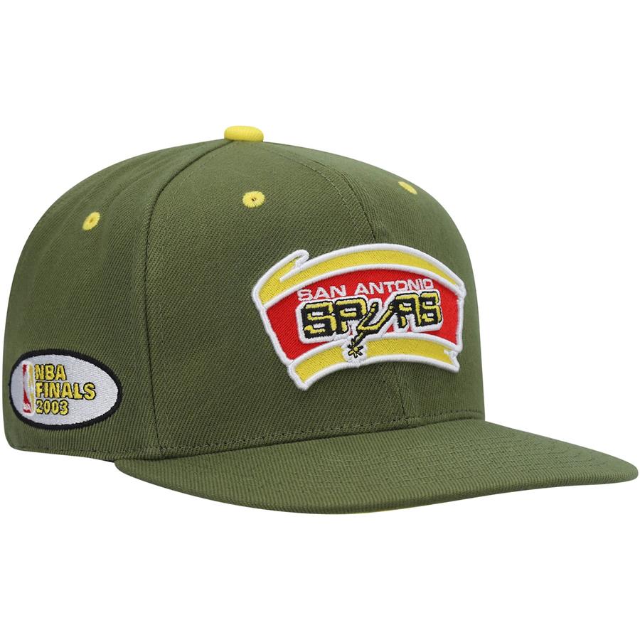 San Antonio Spurs Mitchell & Ness x Lids 2003 NBA Finals Hardwood Classics Dusty Fitted Hat - Olive