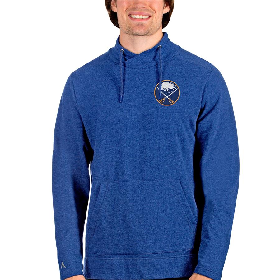 Buffalo Sabres Antigua Team Reward Crossover Neckline Pullover Sweatshirt - Heathered Royal