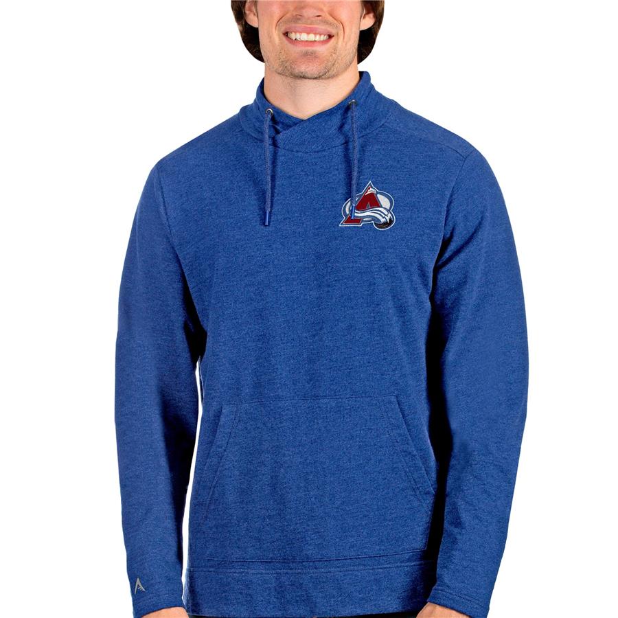 Colorado Avalanche Antigua Team Reward Crossover Neckline Pullover Sweatshirt - Heathered Royal