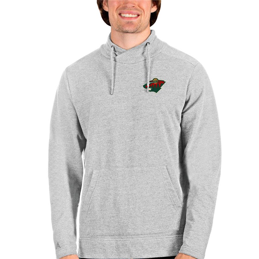 Свитшот Minnesota Wild Antigua Team Reward Crossover Neckline (серый меланж)