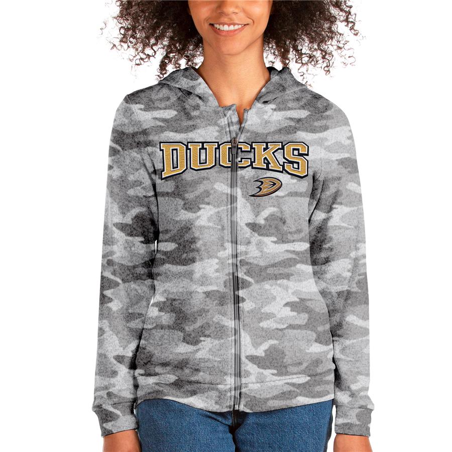 Anaheim Ducks Antigua Women's Team Absolute Full-Zip Hoodie - Camo