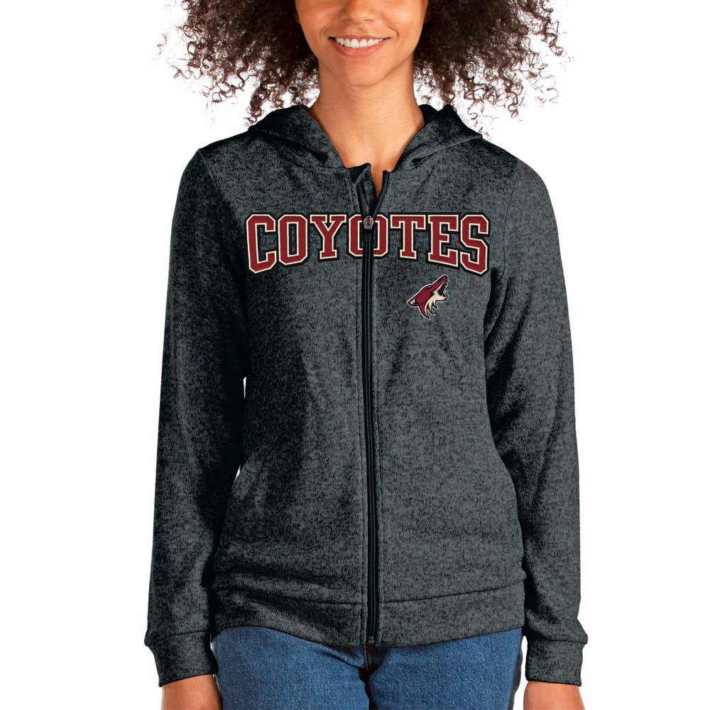 Arizona Coyotes Antigua Women's Team Absolute Full-Zip Hoodie - Heathered Charcoal