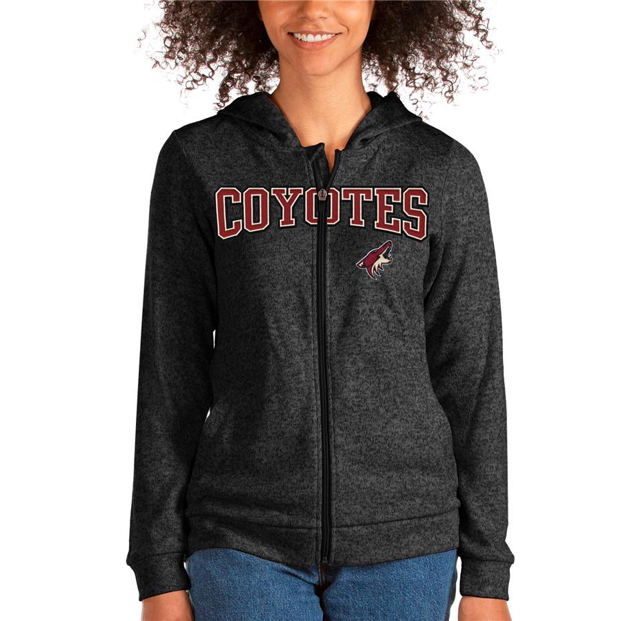 Arizona Coyotes Antigua Women's Team Absolute Full-Zip Hoodie - Heathered Black