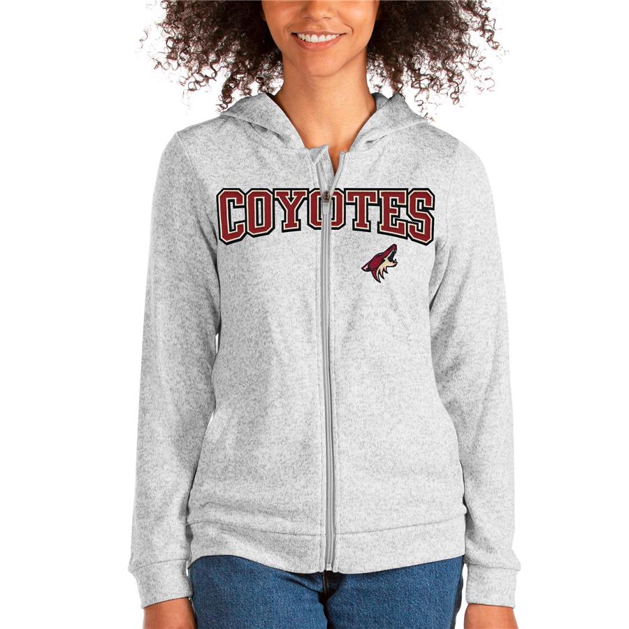 Arizona Coyotes Antigua Women's Team Absolute Full-Zip Hoodie - Heathered Gray