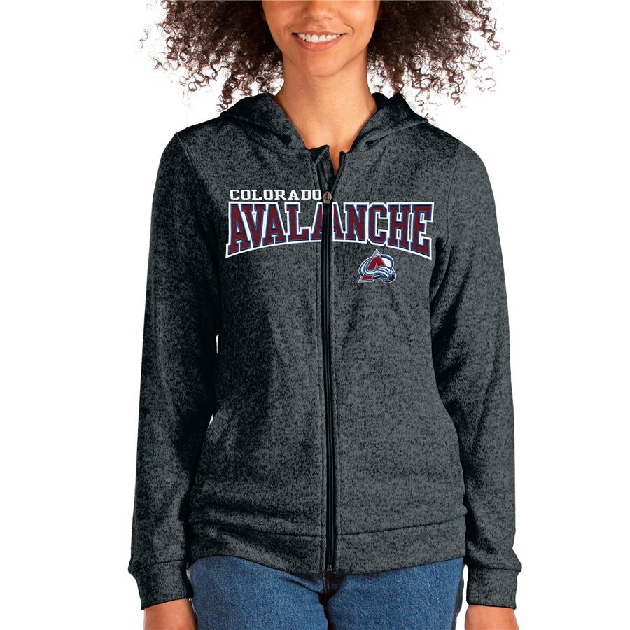 Colorado Avalanche Antigua Women's Team Absolute Full-Zip Hoodie - Heathered Charcoal