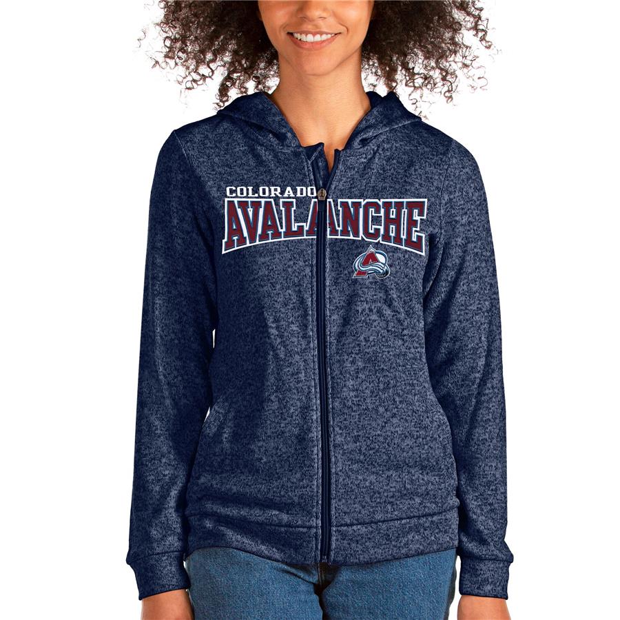 Colorado Avalanche Antigua Women's Team Absolute Full-Zip Hoodie - Heathered Navy
