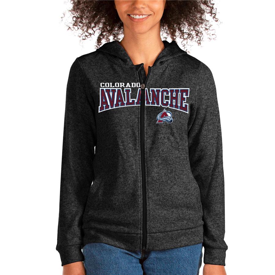 Colorado Avalanche Antigua Women's Team Absolute Full-Zip Hoodie - Heathered Black