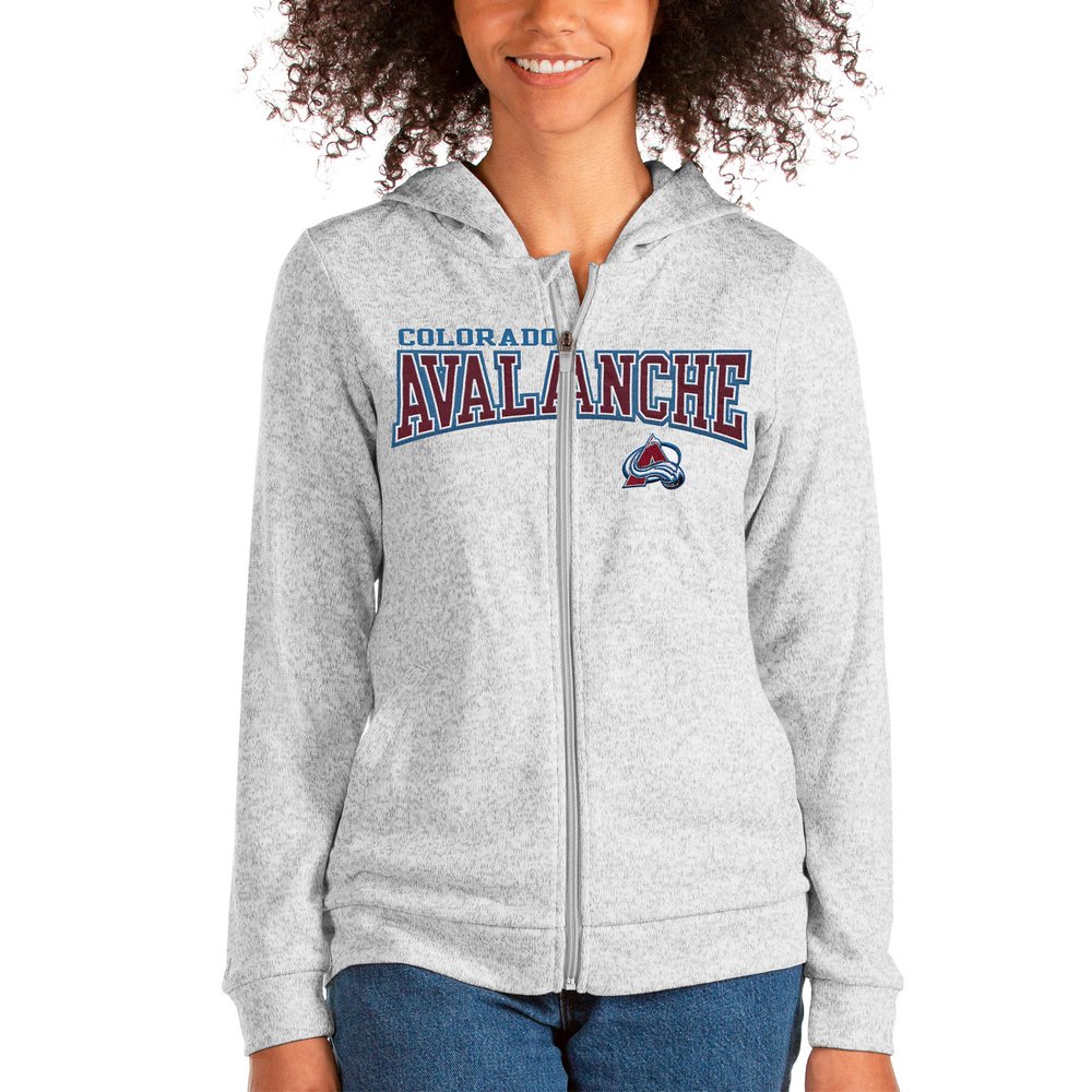 Colorado Avalanche Antigua Women's Team Absolute Full-Zip Hoodie - Heathered Gray