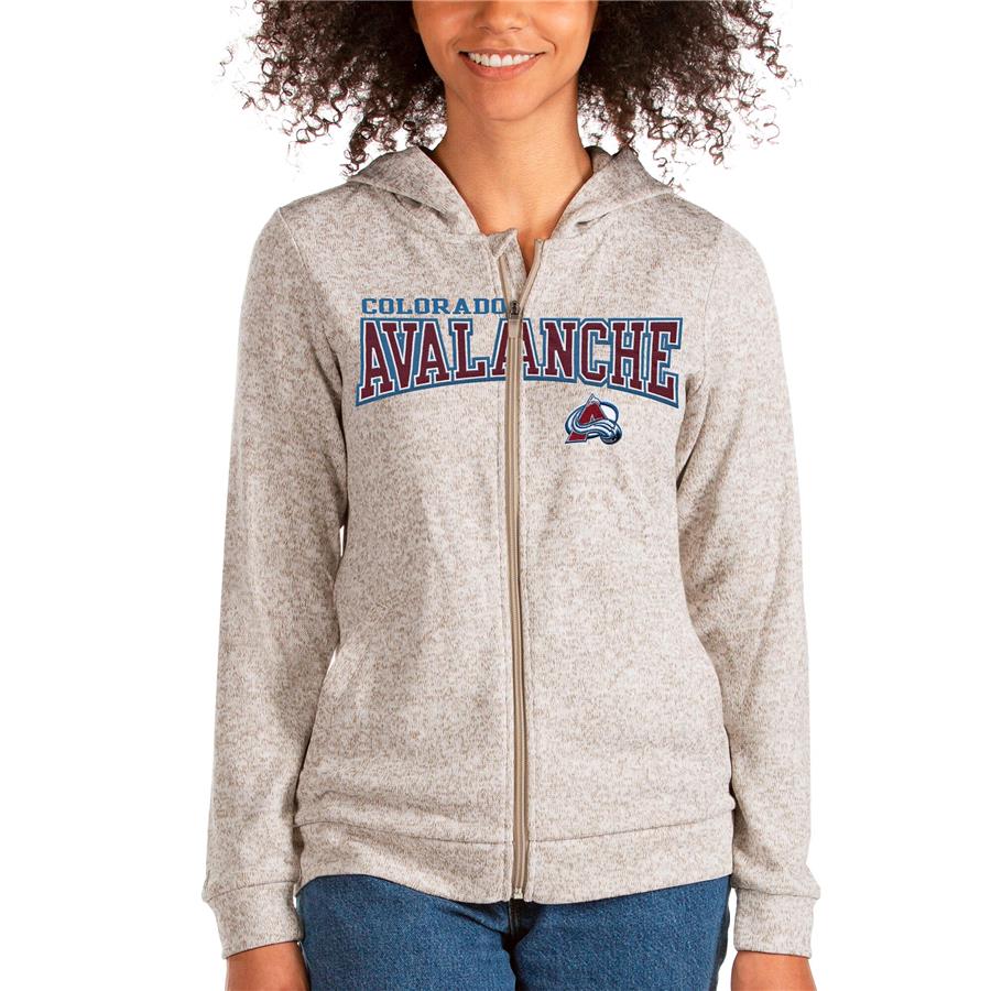 Colorado Avalanche Antigua Women's Team Absolute Full-Zip Hoodie - Oatmeal