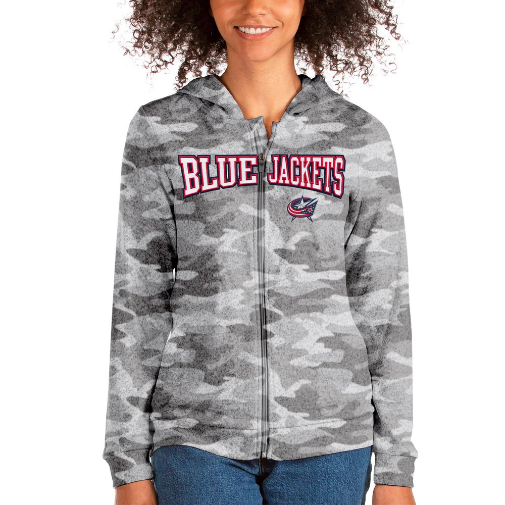 Columbus Blue Jackets Antigua Women's Team Absolute Full-Zip Hoodie - Camo