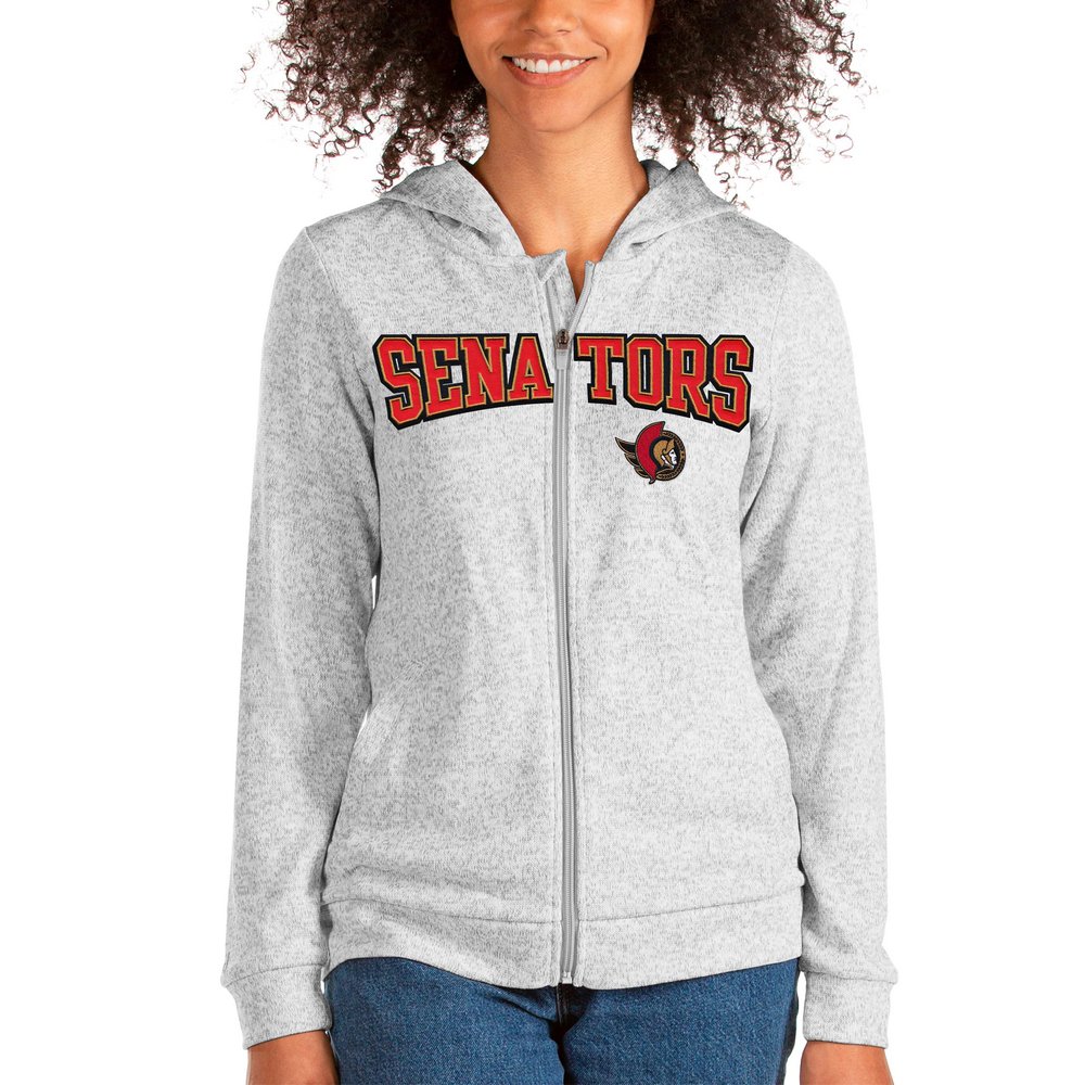 Ottawa Senators Antigua Women's Team Absolute Full-Zip Hoodie - Heathered Gray