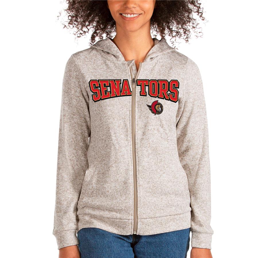 Ottawa Senators Antigua Women's Team Absolute Full-Zip Hoodie - Oatmeal