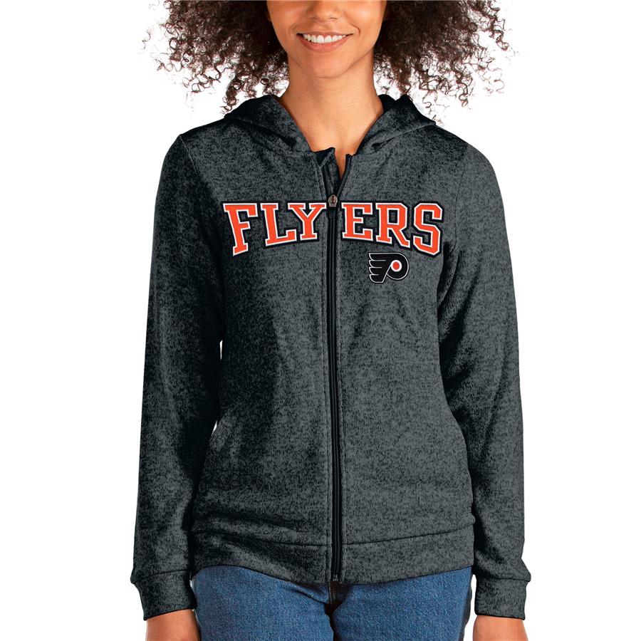 Philadelphia Flyers Antigua Women's Team Absolute Full-Zip Hoodie - Heathered Charcoal