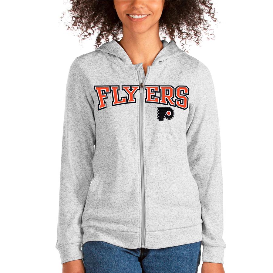 Philadelphia Flyers Antigua Women's Team Absolute Full-Zip Hoodie - Heathered Gray