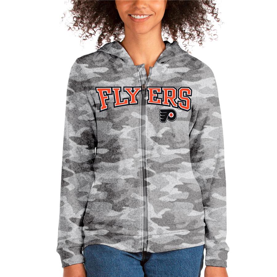 Philadelphia Flyers Antigua Women's Team Absolute Full-Zip Hoodie - Camo
