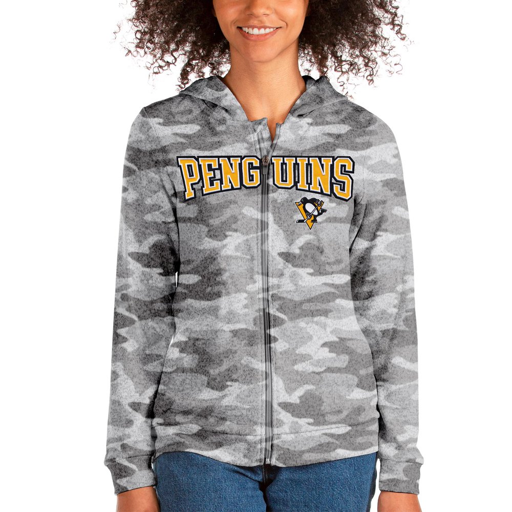 Pittsburgh Penguins Antigua Women's Team Absolute Full-Zip Hoodie - Camo