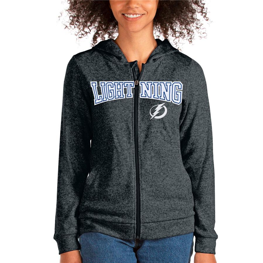 Tampa Bay Lightning Antigua Women's Team Absolute Full-Zip Hoodie - Heathered Charcoal