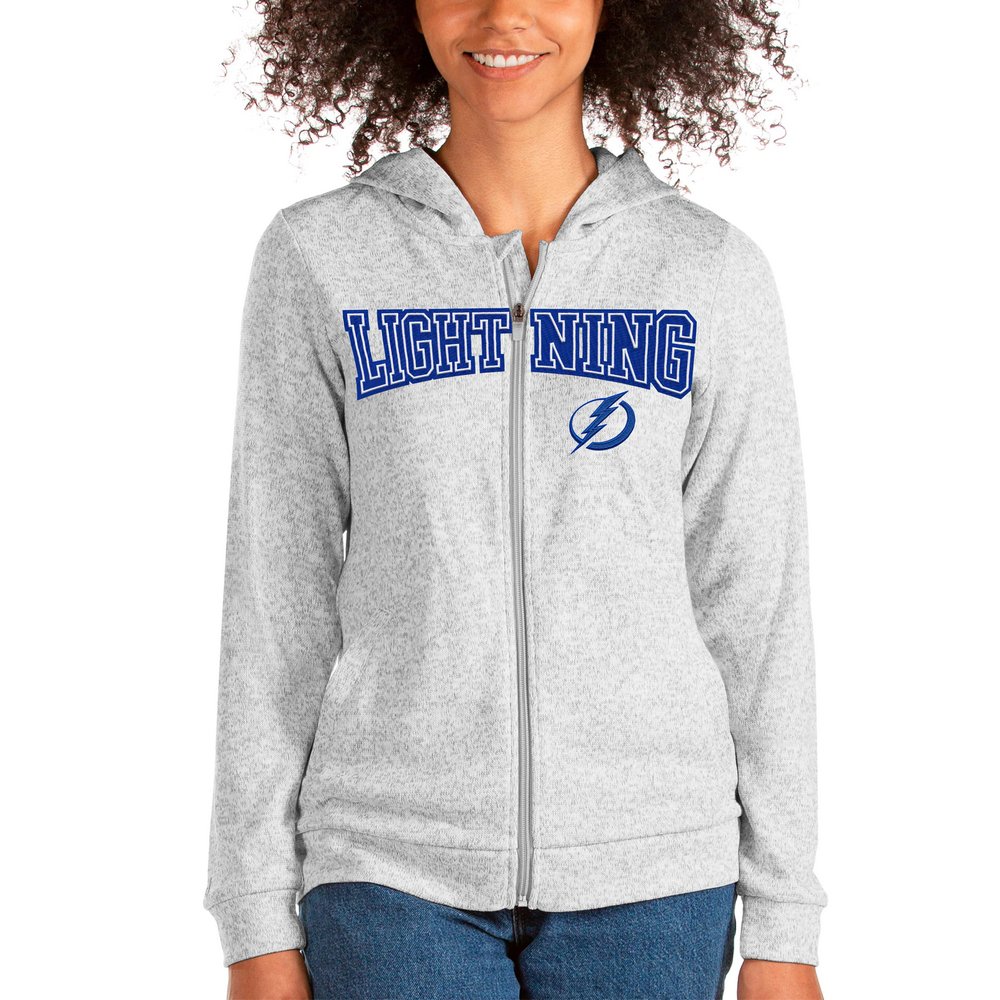 Tampa Bay Lightning Antigua Women's Team Absolute Full-Zip Hoodie - Heathered Gray