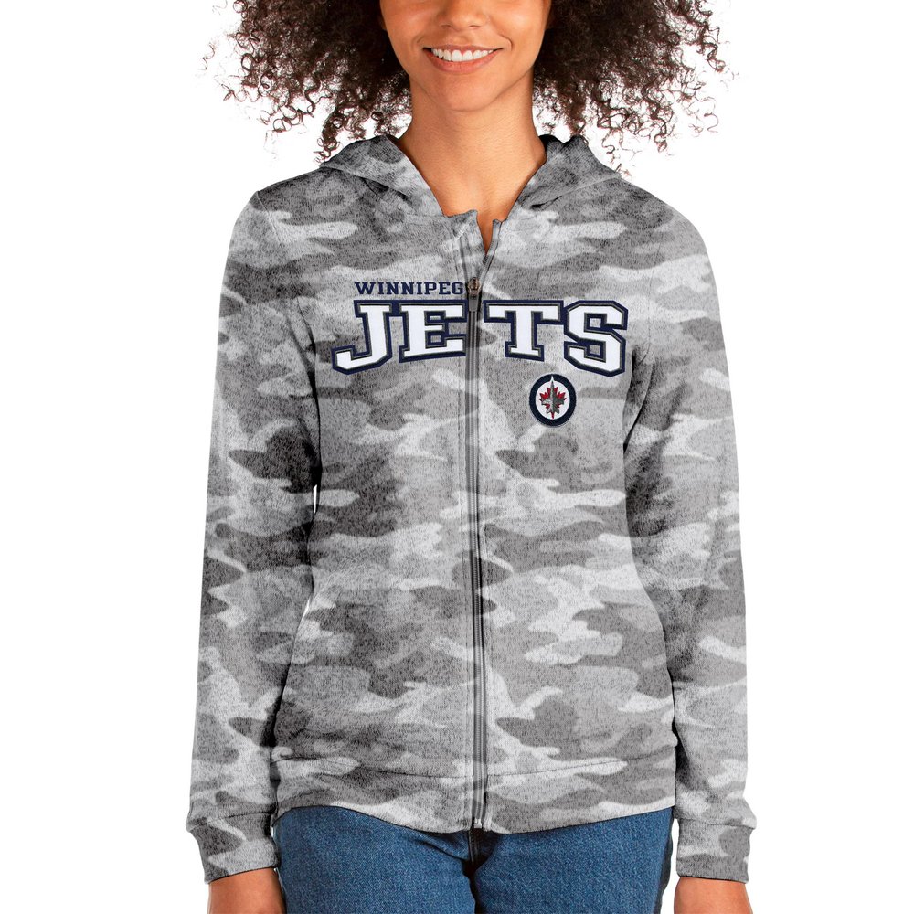 Winnipeg Jets Antigua Women's Team Absolute Full-Zip Hoodie - Camo