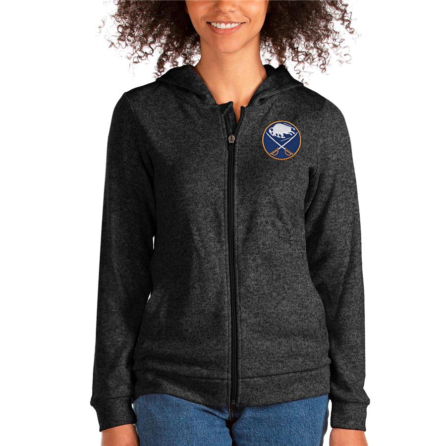 Buffalo Sabres Antigua Women's Absolute Full-Zip Hoodie - Heathered Black
