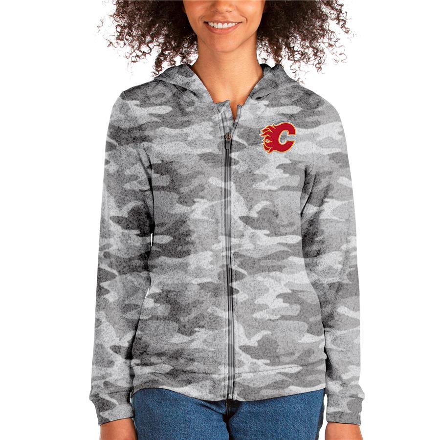 Calgary Flames Antigua Absolute Full-Zip Hoodie - Camo