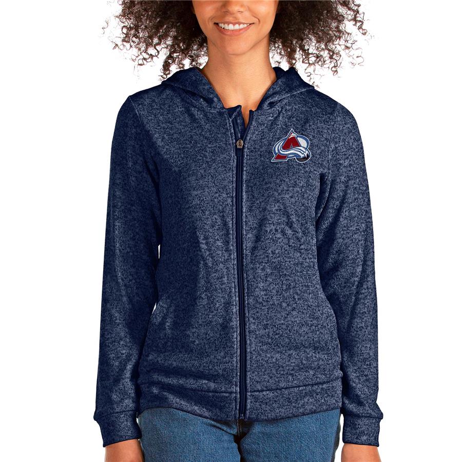 Colorado Avalanche Antigua Women's Absolute Full-Zip Hoodie - Heathered Navy