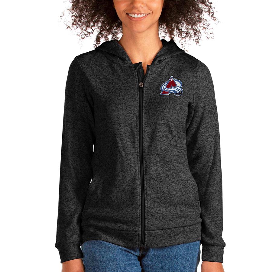 Colorado Avalanche Antigua Women's Absolute Full-Zip Hoodie - Heathered Black
