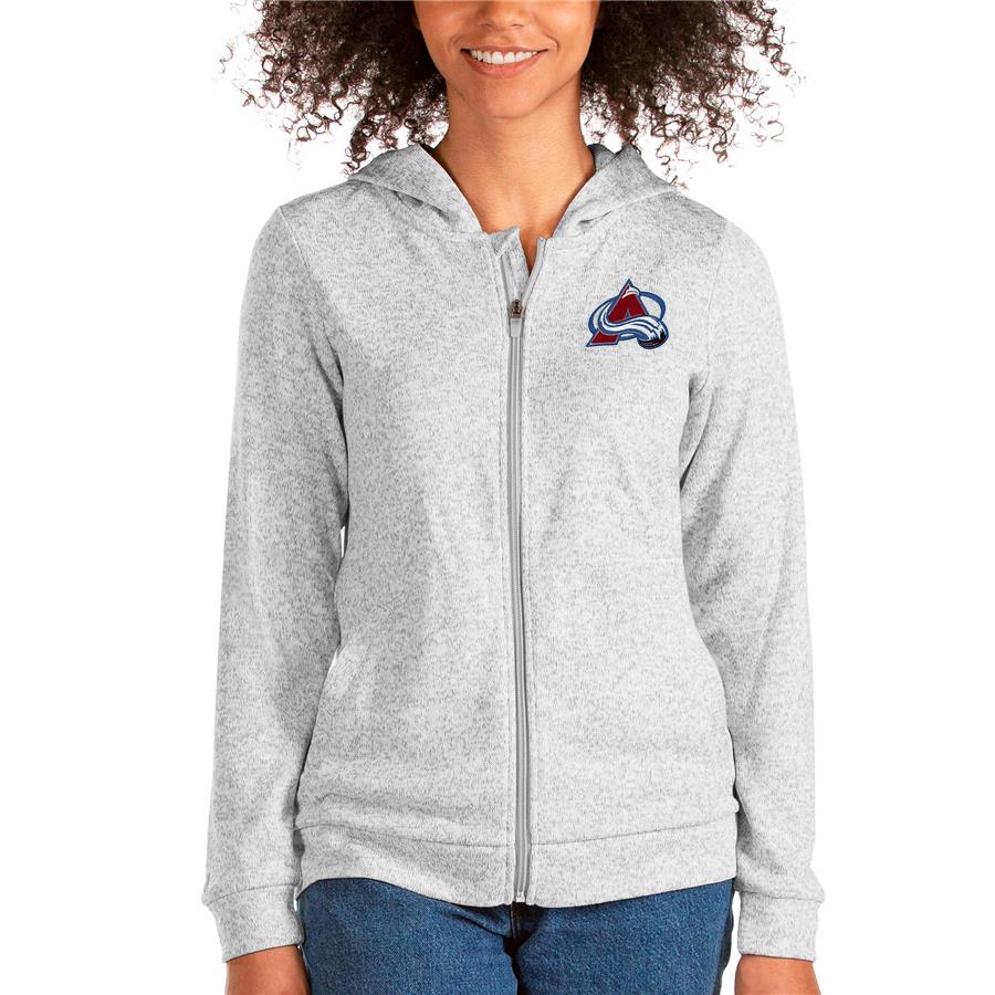 Colorado Avalanche Antigua Women's Absolute Full-Zip Hoodie - Heathered Gray