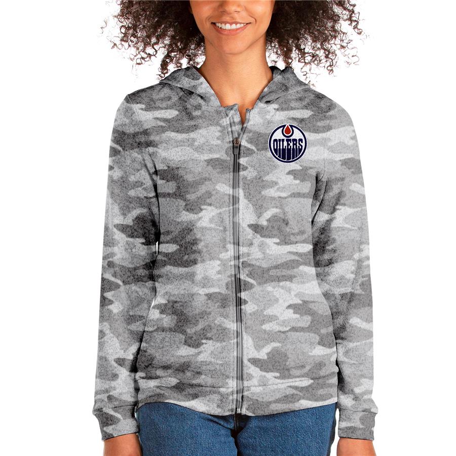 Edmonton Oilers Antigua Absolute Full-Zip Hoodie - Camo