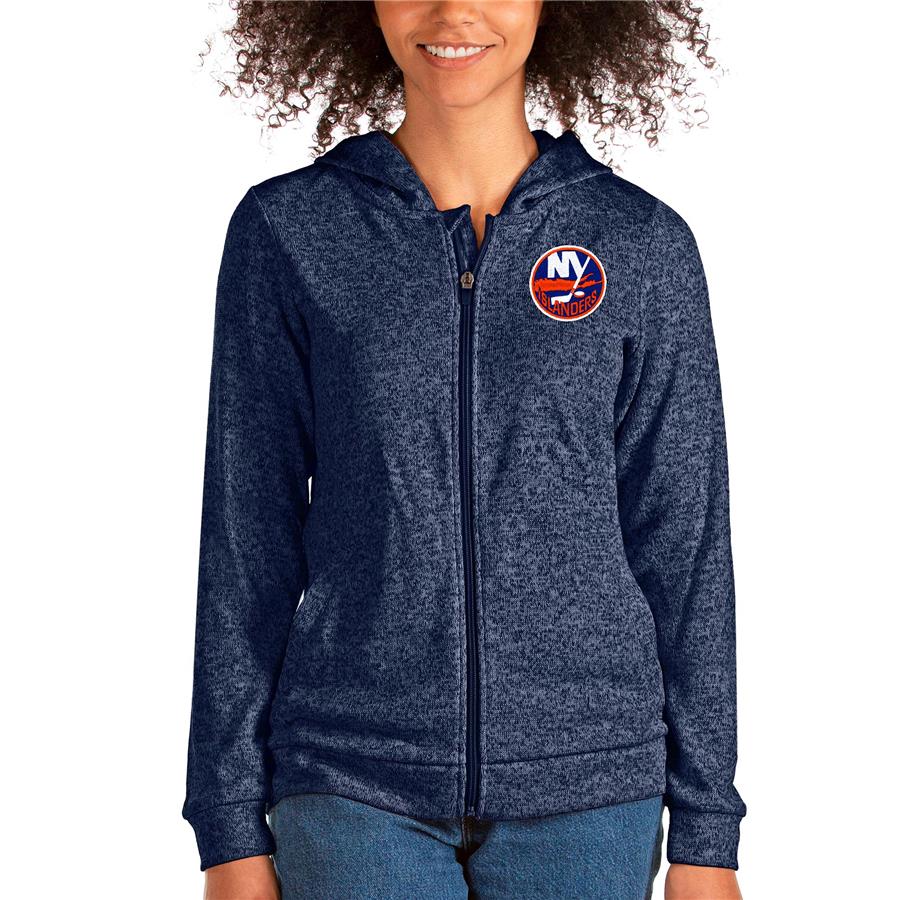 New York Islanders Antigua Women's Absolute Full-Zip Hoodie - Heathered Navy