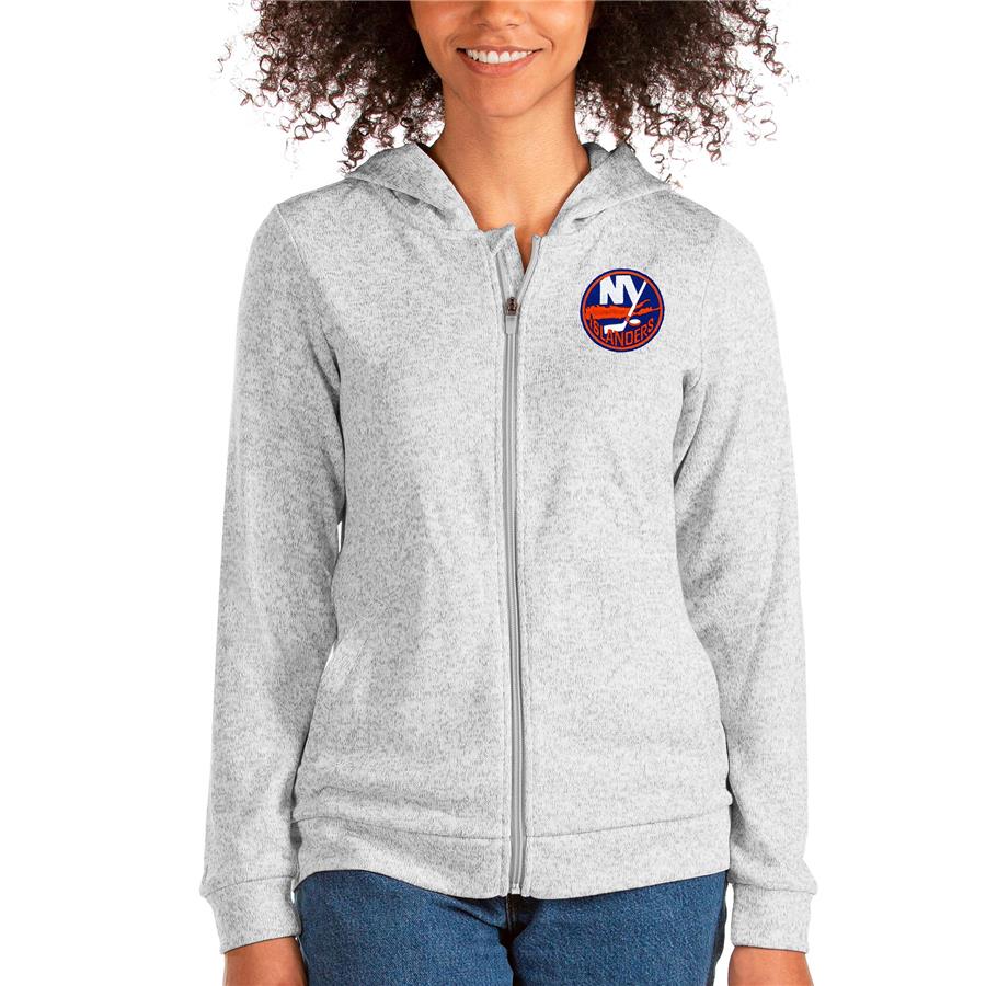 New York Islanders Antigua Women's Absolute Full-Zip Hoodie - Heathered Gray