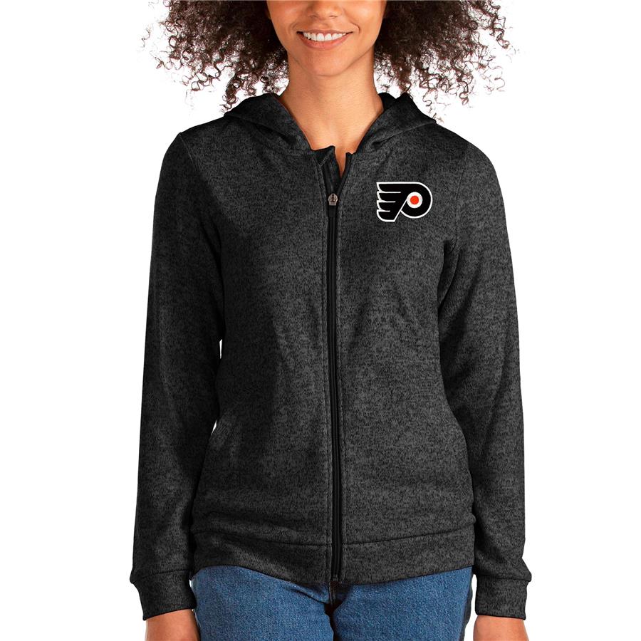 Philadelphia Flyers Antigua Women's Absolute Full-Zip Hoodie - Heathered Black