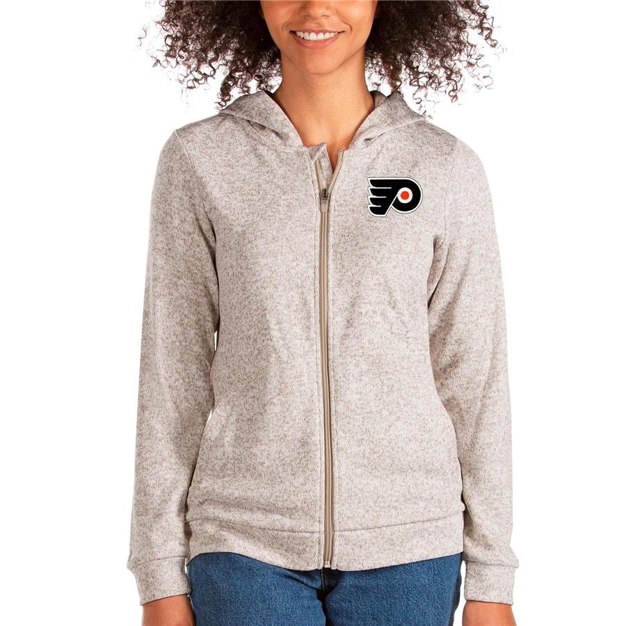 Philadelphia Flyers Antigua Women's Absolute Full-Zip Hoodie - Oatmeal