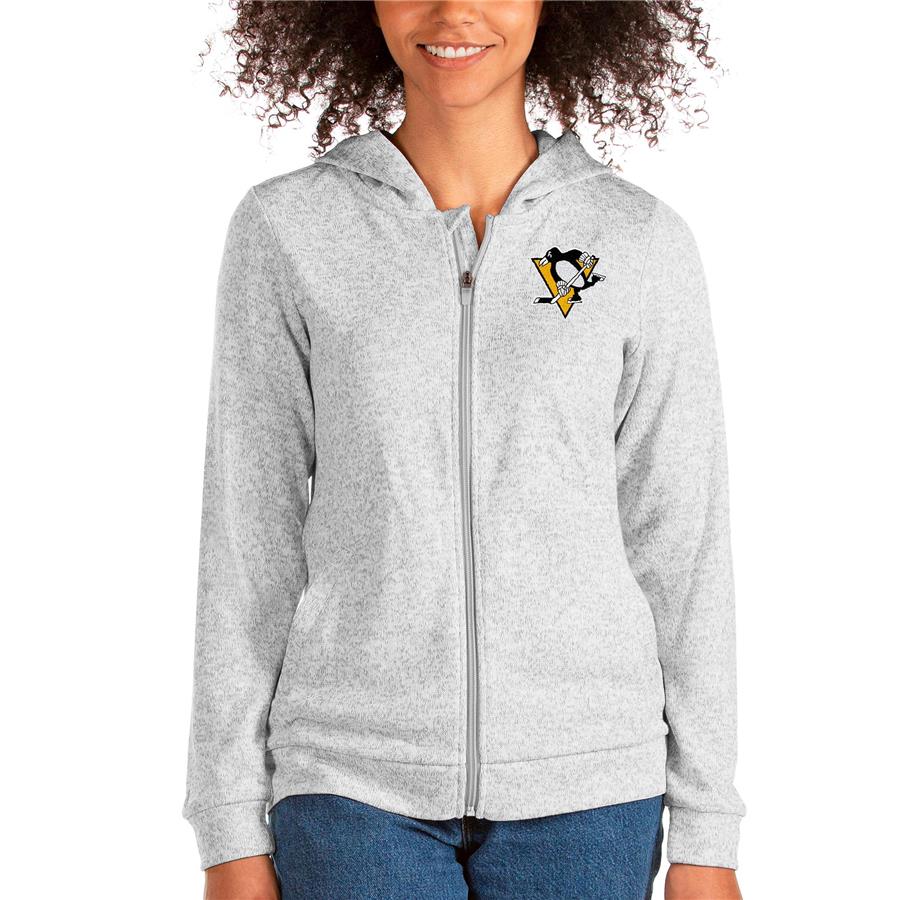 Pittsburgh Penguins Antigua Women's Absolute Full-Zip Hoodie - Heathered Gray