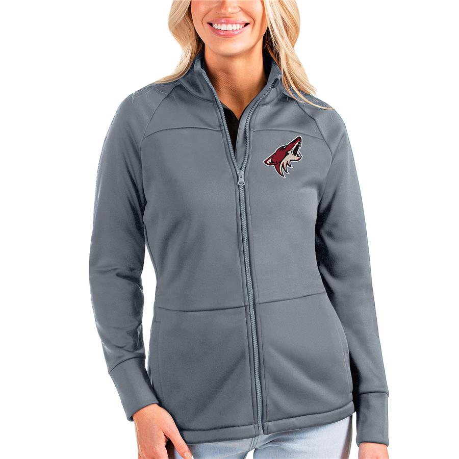 Arizona Coyotes Antigua Women's Links Full-Zip Golf Jacket - Gray