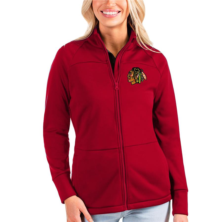 Chicago Blackhawks Antigua Women's Links Full-Zip Golf Jacket - Red