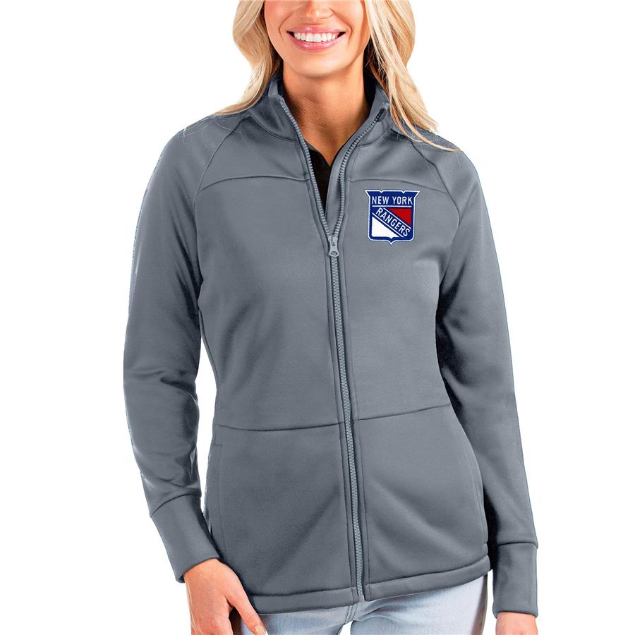 New York Rangers Antigua Women's Links Full-Zip Golf Jacket - Gray