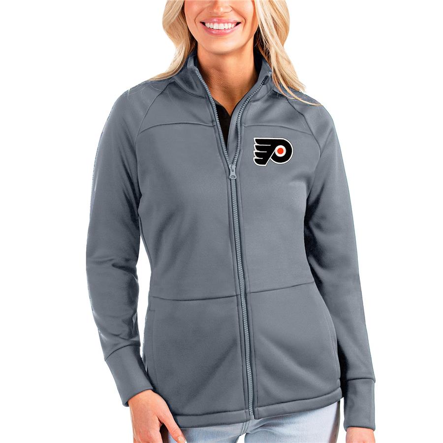 Philadelphia Flyers Antigua Women's Links Full-Zip Golf Jacket - Gray