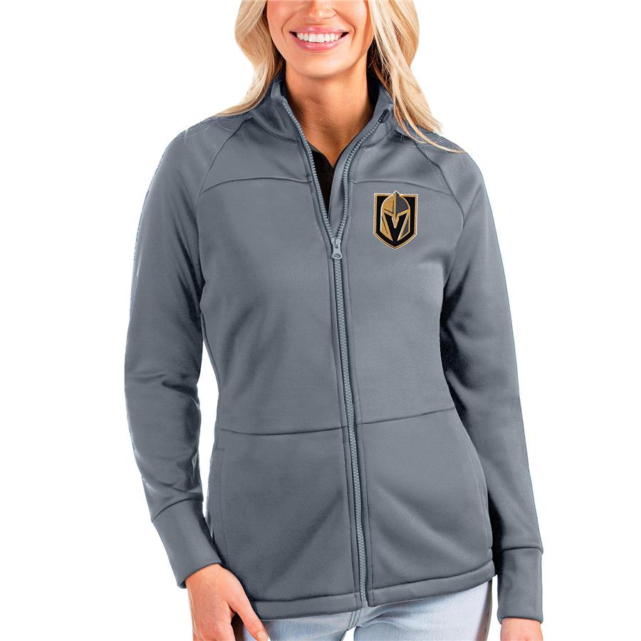 Vegas Golden Knights Antigua Women's Links Full-Zip Golf Jacket - Gray