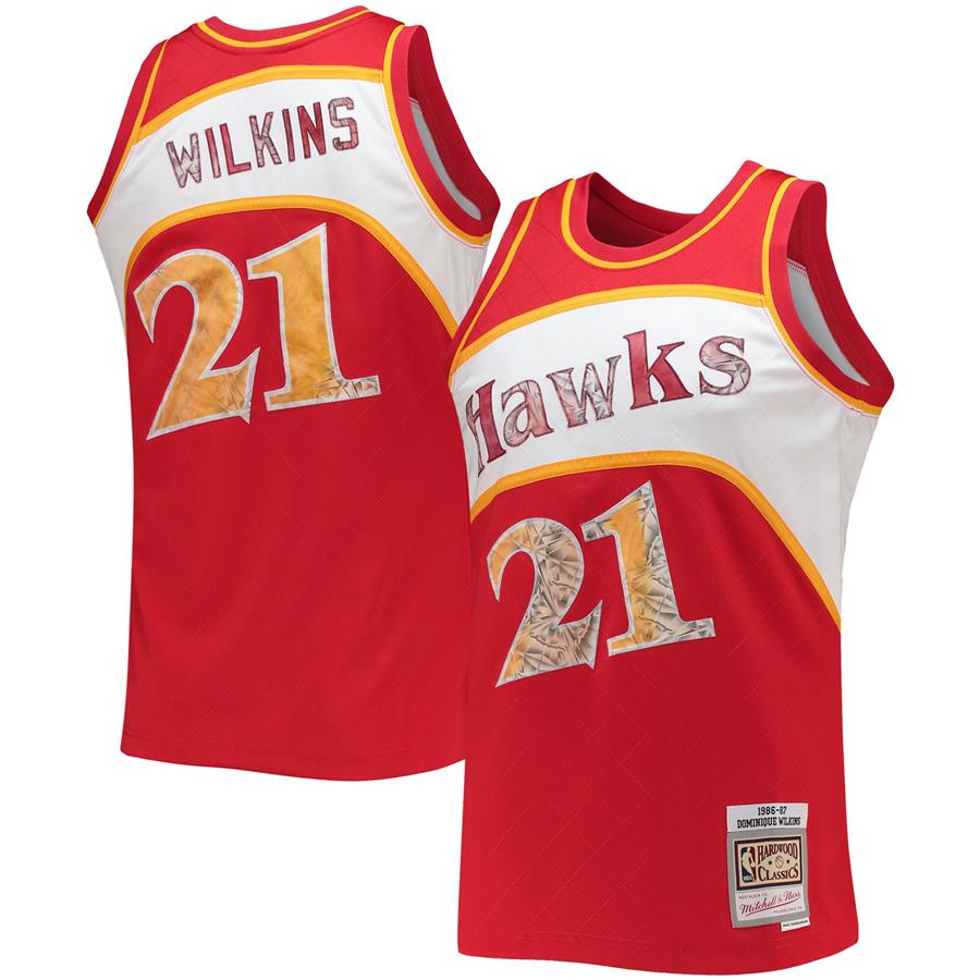 Dominique Wilkins Atlanta Hawks Mitchell & Ness 1986-87 Hardwood Classics 75th Anniversary Diamond Swingman Jersey - Red