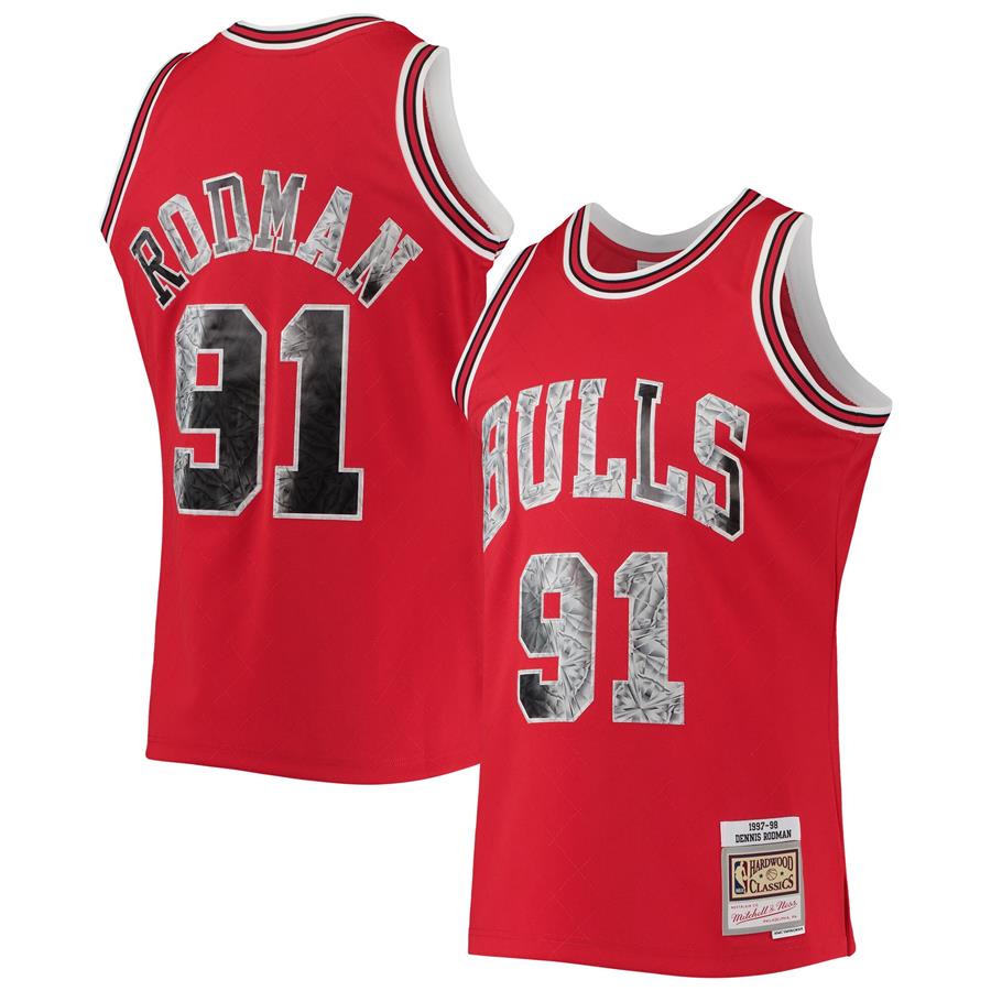 Dennis Rodman Chicago Bulls Mitchell & Ness 1997-98 Hardwood Classics 75th Anniversary Diamond Swingman Jersey - Red