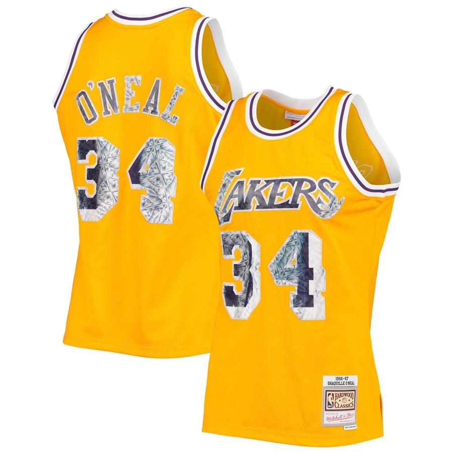 Shaquille O'Neal Los Angeles Lakers Mitchell & Ness 1996-97 Hardwood Classics 75th Anniversary Diamond Swingman Jersey - Gold