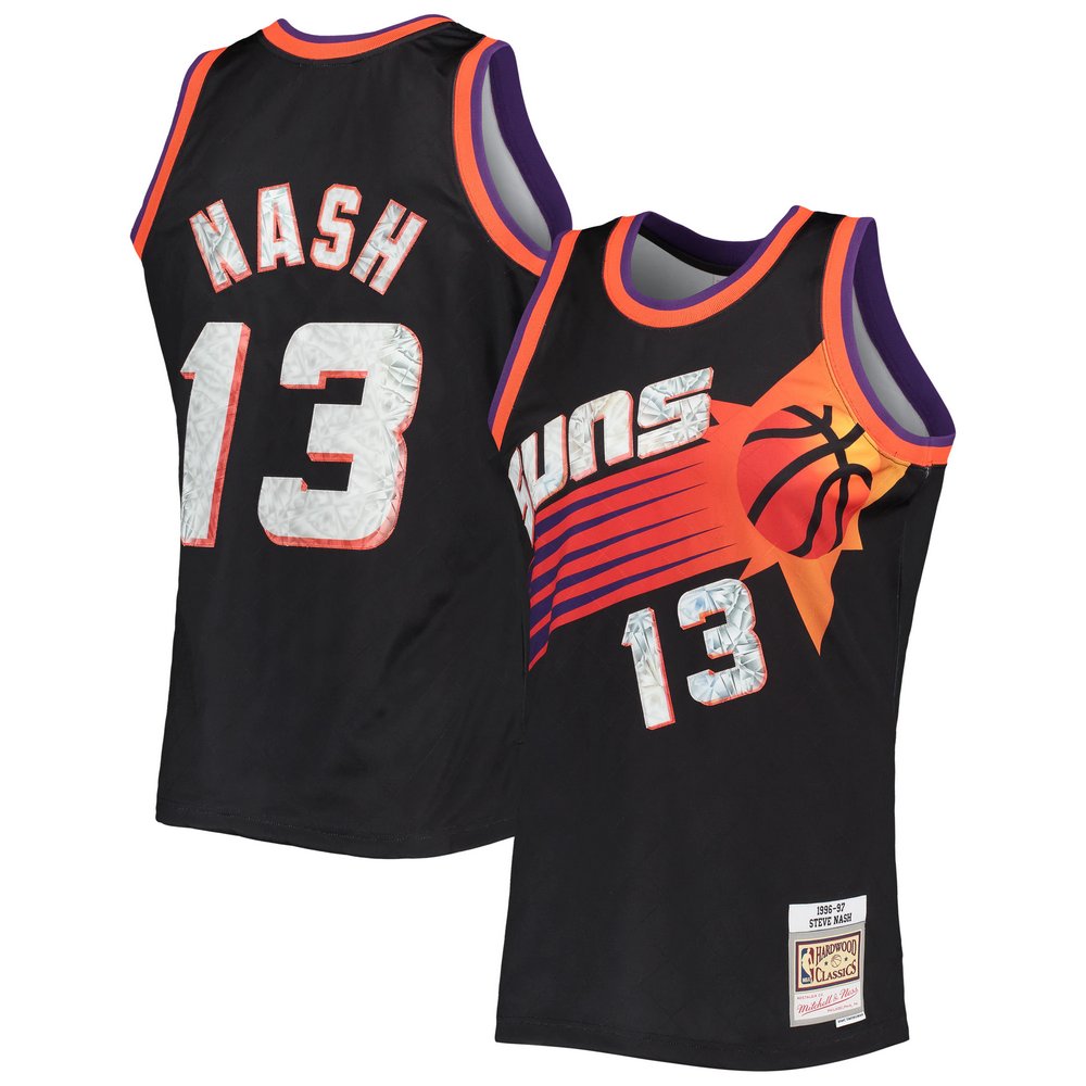 Джерси Steve Nash Phoenix Suns Mitchell & Ness 1996-97 Hardwood Classics 75th Anniversary Diamond Swingman (чёрный)