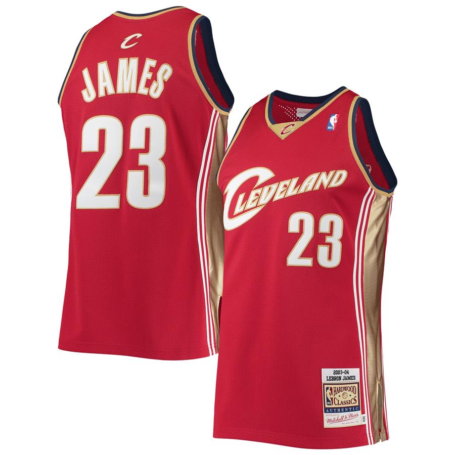 LeBron James Cleveland Cavaliers Mitchell & Ness 2003-04 Hardwood Classics Authentic Jersey - Wine